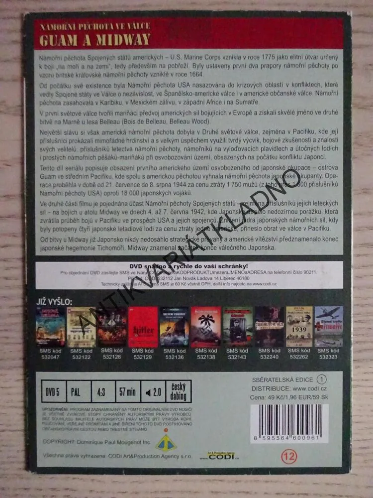 NÁMOŘNÍ PĚCHOTA VE VÁLCE, GUAM A MIDWAY, DVD FILM