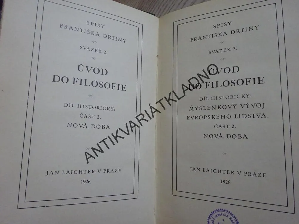 ÚVOD DO FILOSOFIE, SPISY FRANTIŠKA DRTINY, **an