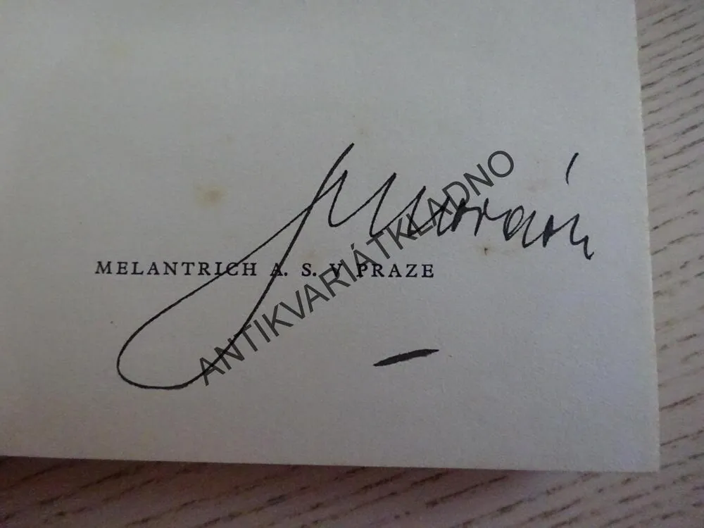 BYL NA SÁZAVĚ PŘÍVOZ, JAN MORÁVEK - AUTOGRAM, **an
