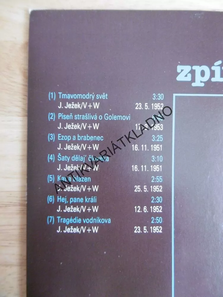 ZPÍVÁ JAN WERICH, LP