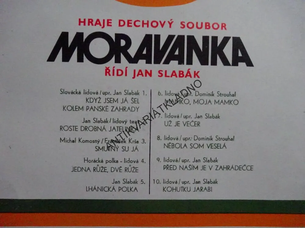 MORAVANKA, DECHOVKA, LIDOVÉ PÍSNĚ, LP