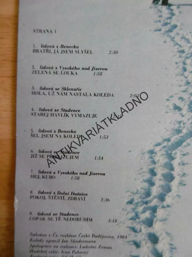 POKOJ, ŠTĚSTÍ, ZDRAVÍ, KRKONOŠSKÉ VÁNOČNÍ KOLEDY, KANTOŘI