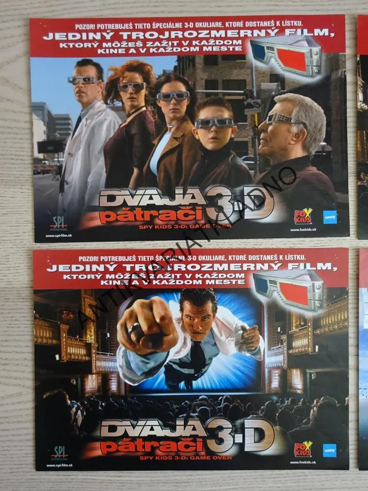 SPY KIDS 3., DVA PÁTRAČI, ANTONIO BANDERAS, SLOVENSKÁ FOTOSKA FILM USA, LOBBY