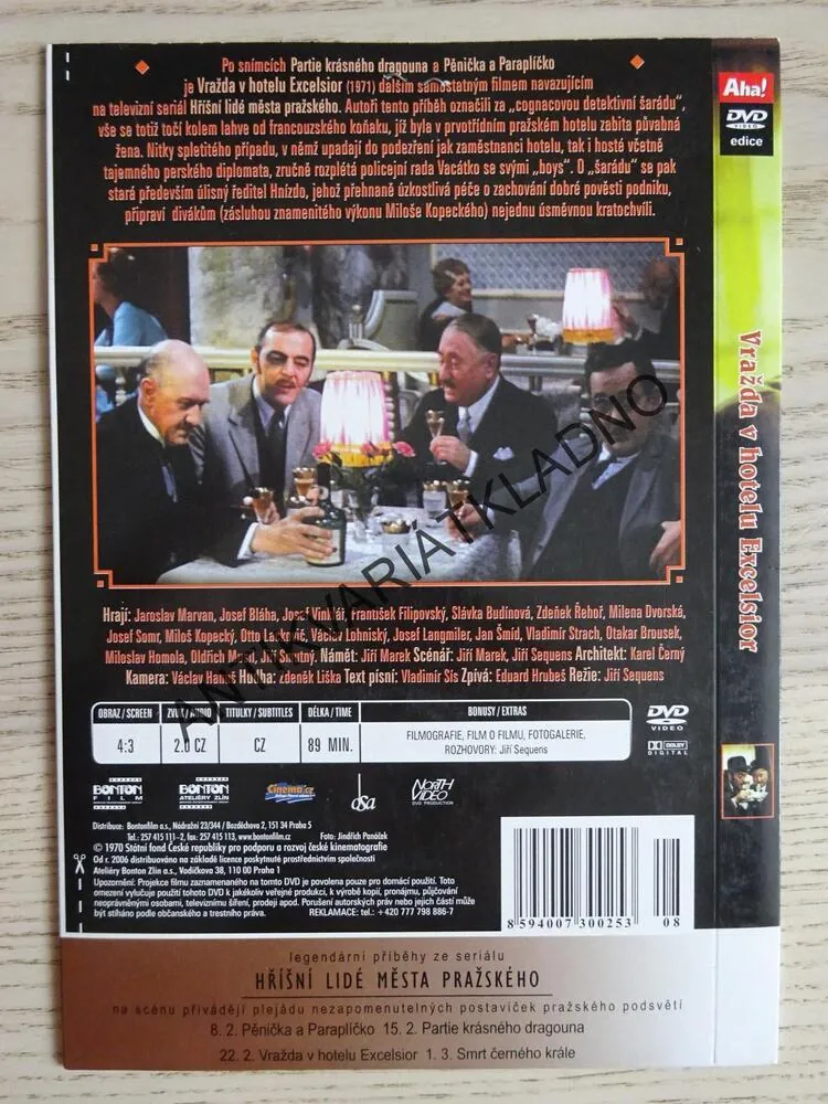 VRAŽDA V HOTELU EXCELSIOR, DVD FILM