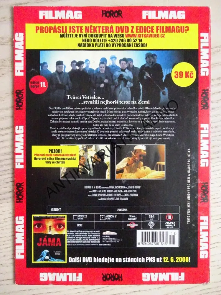 MRTVÍ A POHŘBENÍ, DVD FILM HOROR