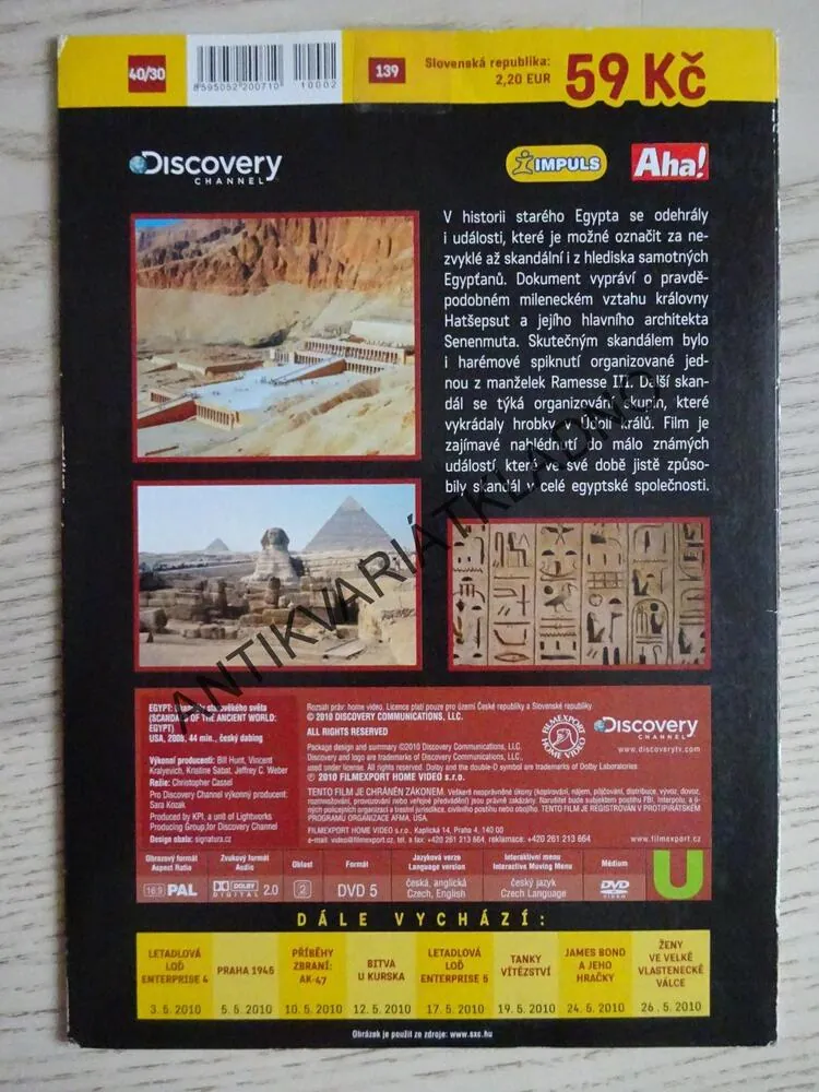 EGYPT, SKANDÁLY STAROVĚKÉHO SVĚTA, DVD FILM DOKUMENT