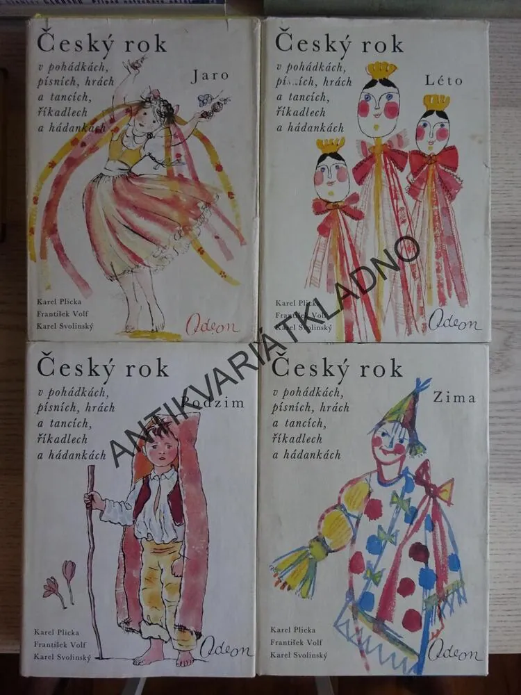 ČESKÝ ROK V POHÁDKÁCH, PÍSNÍCH, HRÁCH A TANCÍCH, ŘÍKADLECH A HÁDANKÁCH, PLICKA, VOLF, SVOLINSKÝ, 1-4, **an