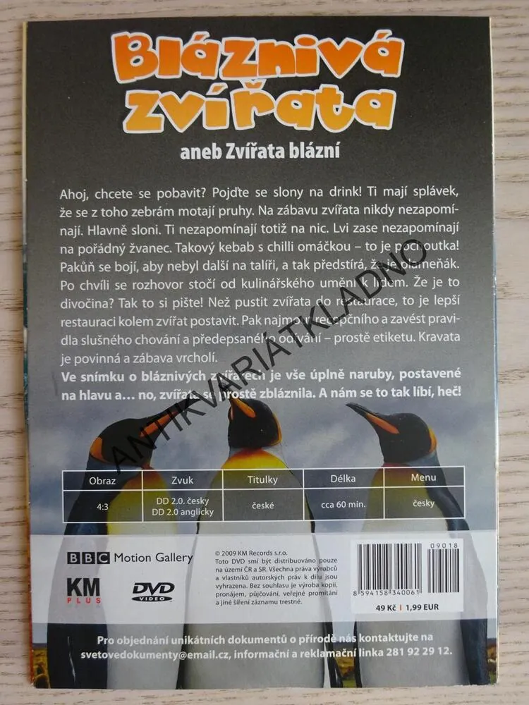 BLÁZNIVÁ ZVÍŘATA ANEB ZVÍŘATA BLÁZNÍ, DVD FILM