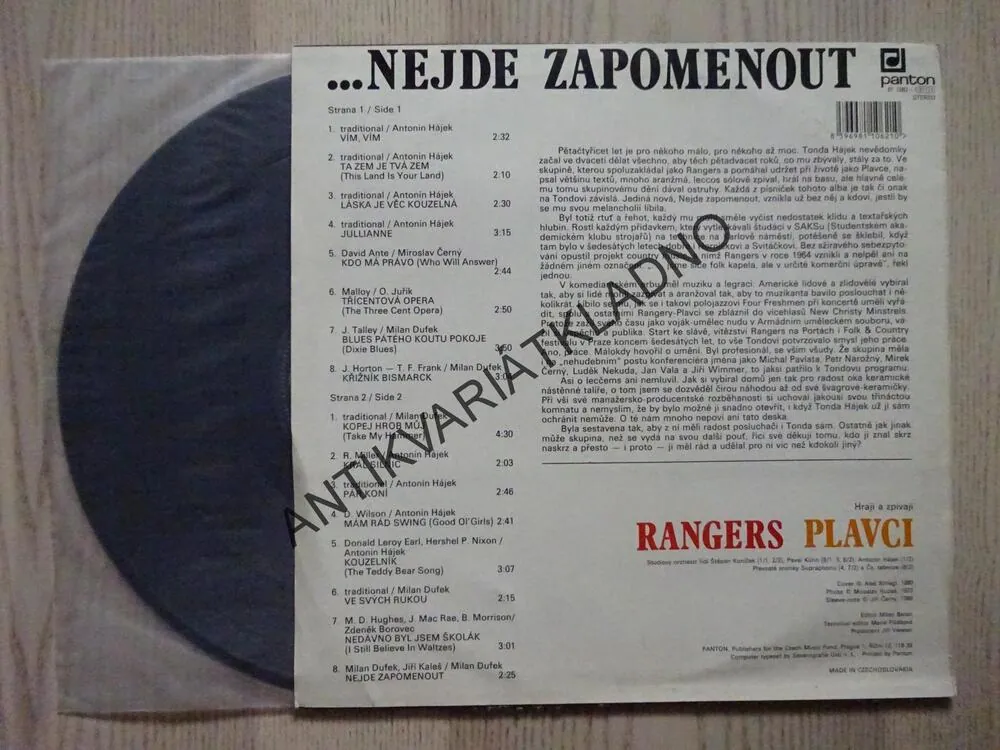 PLAVCI, RANGERS, NEJDE ZAPOMENOUT, LP