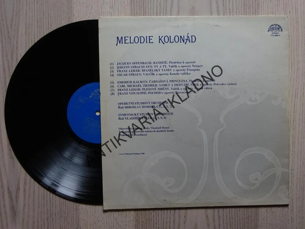 MELODIE KOLONÁR, STRAUSS, SUPPÉ, LEHÁR, OFFENBACH, KALMÁN, ZIEHRER, LP