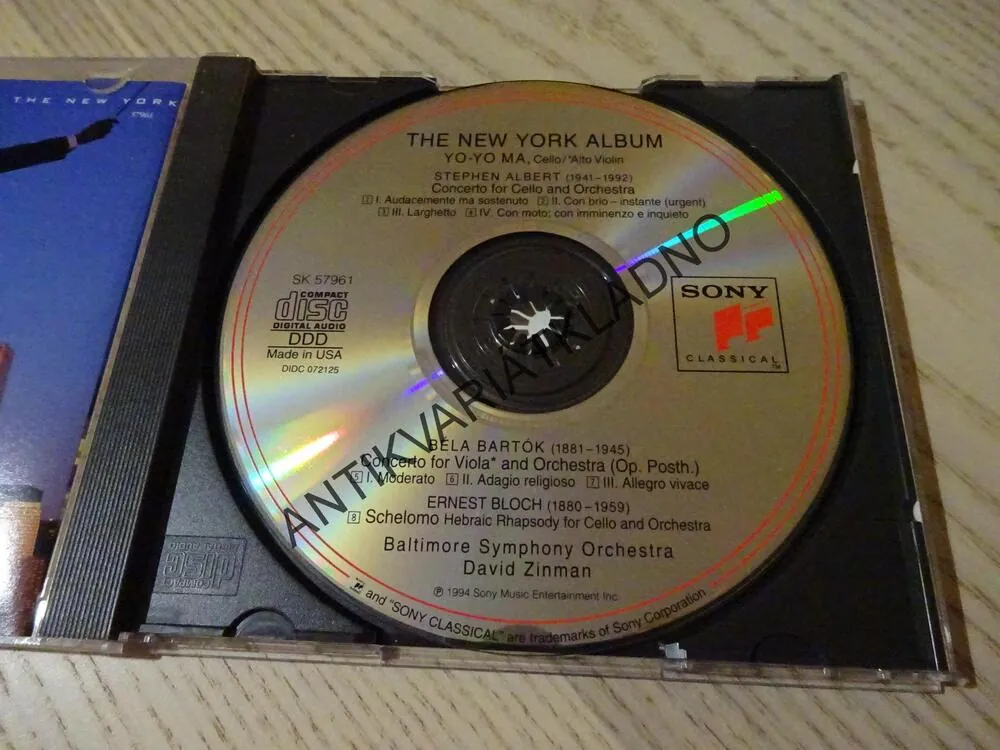YO-YO MA, BALTIMORE SYMPHONY ORCHESTRA, ALBERT, BARTÓK, BLOCH, CD HUDBA