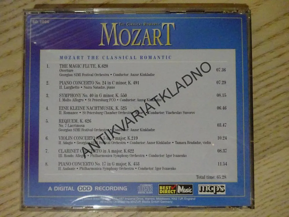 MOZART, THE CLASSICAL ROMANTIC, CD HUDBA