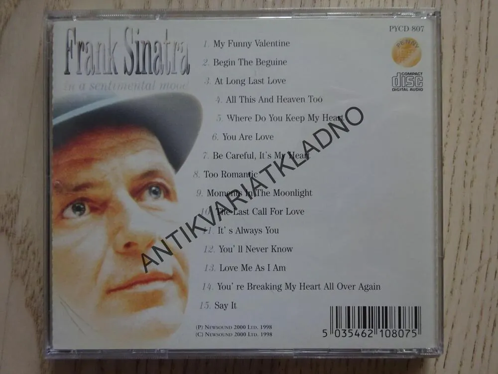 IN A SENTIMENTAL MOOD, FRANK SINATRA, CD HUDBA