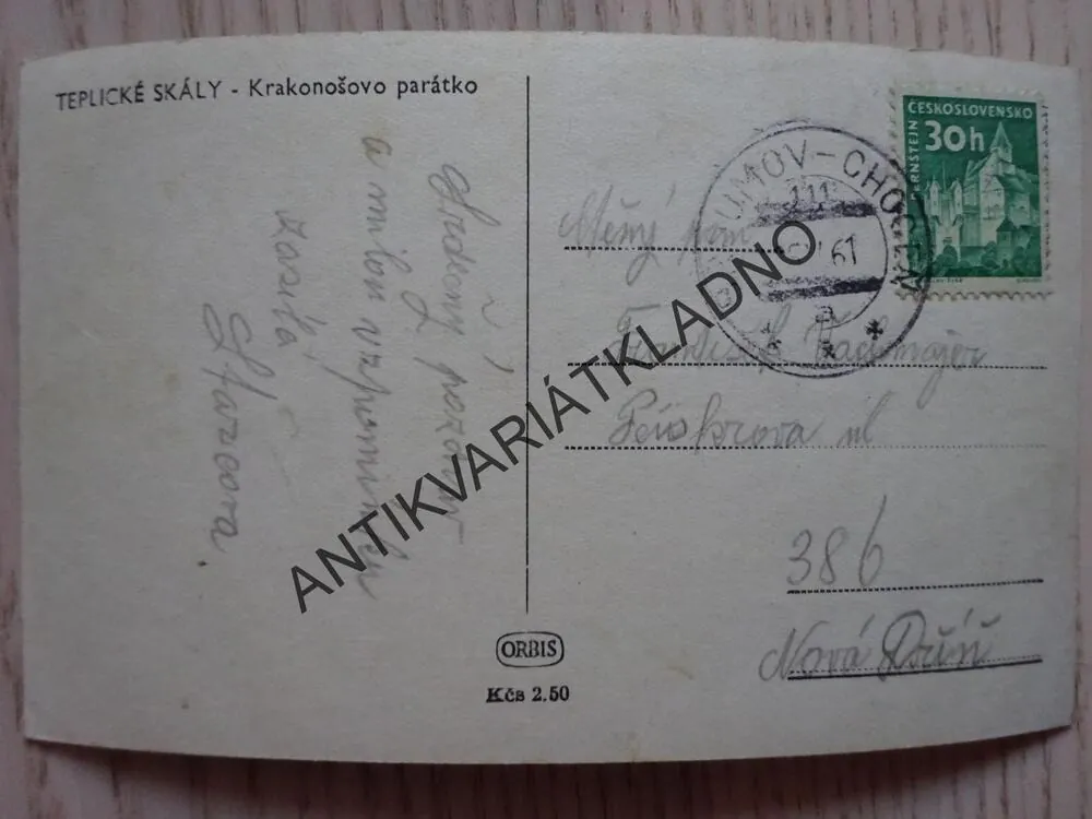 TEPLICKÉ SKÁLY, KRAKONOŠOVO PÁRÁTKO, TEPLICE, 1961