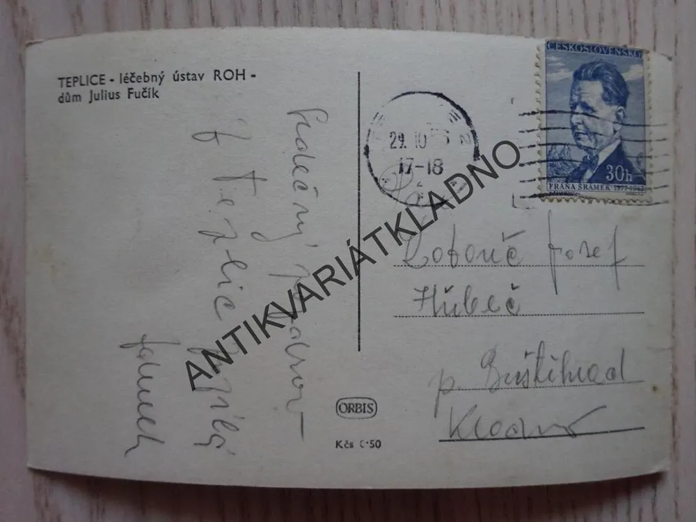 TEPLICE, DŮM JULIUS FUČÍK, 1956