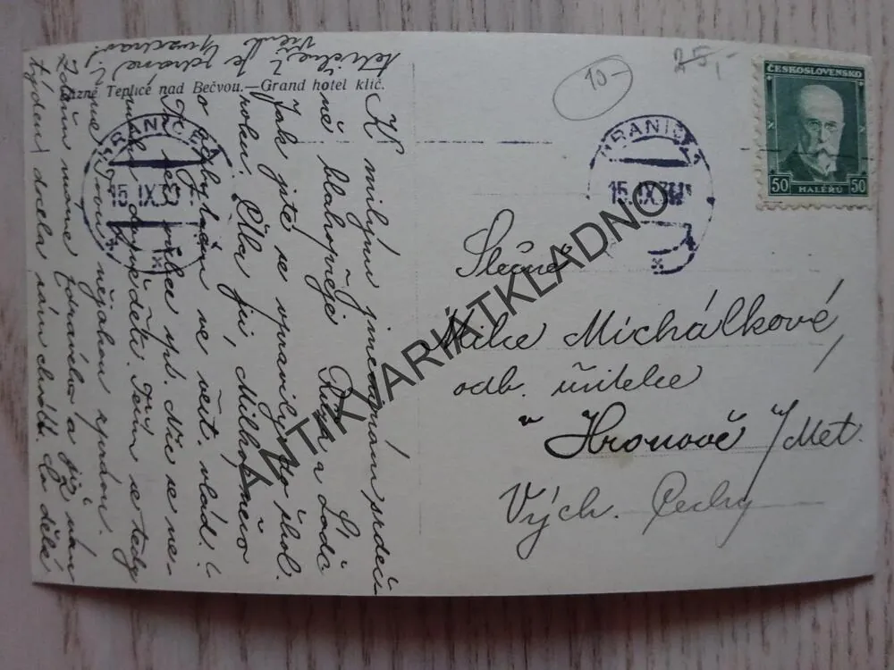 LÁZNĚ TEPLICE NAD BEČVOU, GRAND HOTEL KLÍČ, OKRES PŘEROV