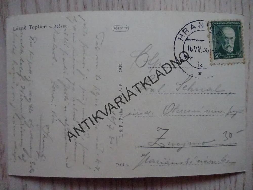 LÁZNĚ TEPLICE NAD BEČVOU, 1930, OKRES PŘEROV