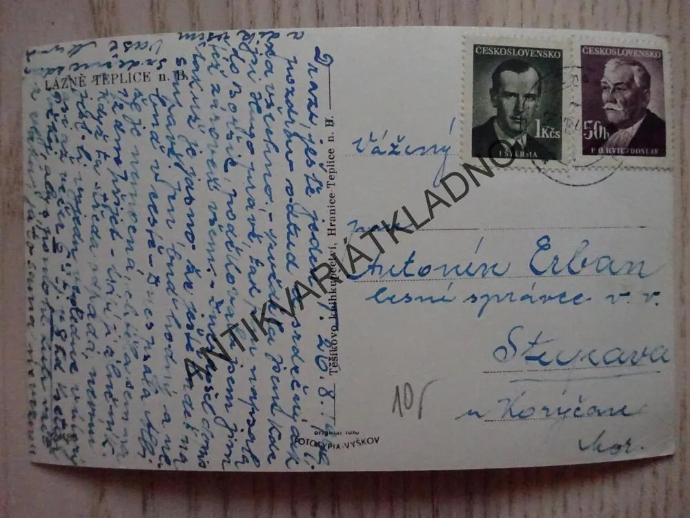 LÁZNĚ TEPLICE NAD BEČVOU, 1949, OKRES PŘEROV