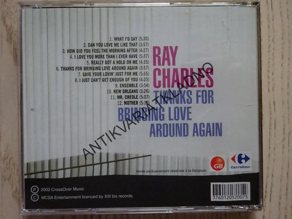RAY CHARLES, THANKS FOR BRINGING LOVE AROUND AGAIN, CD HUDBA