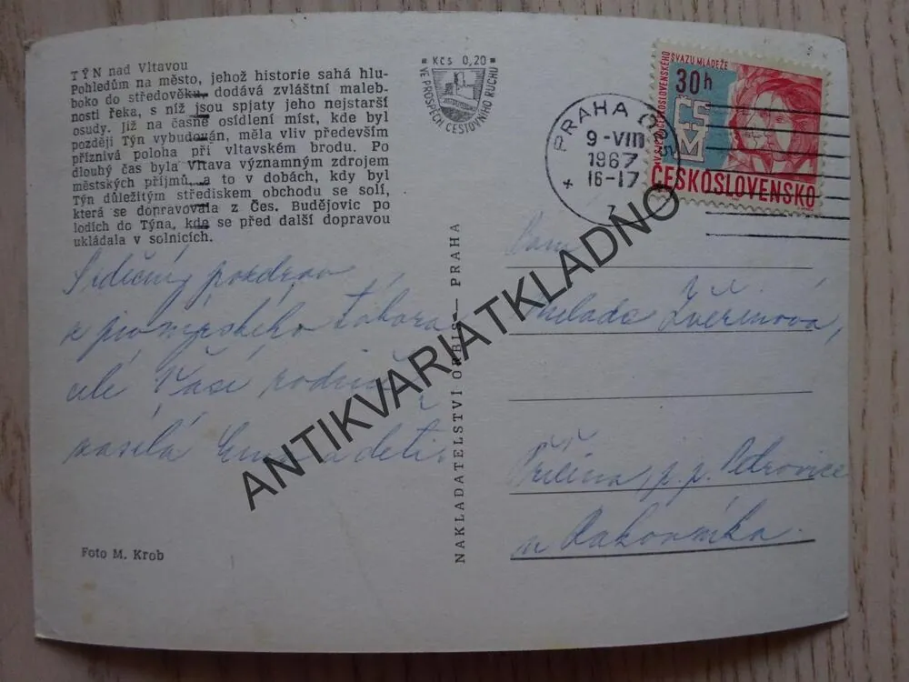TÝN NAD VLTAVOU, 1967, OKRES ČESKÉ BUDĚJOVICE