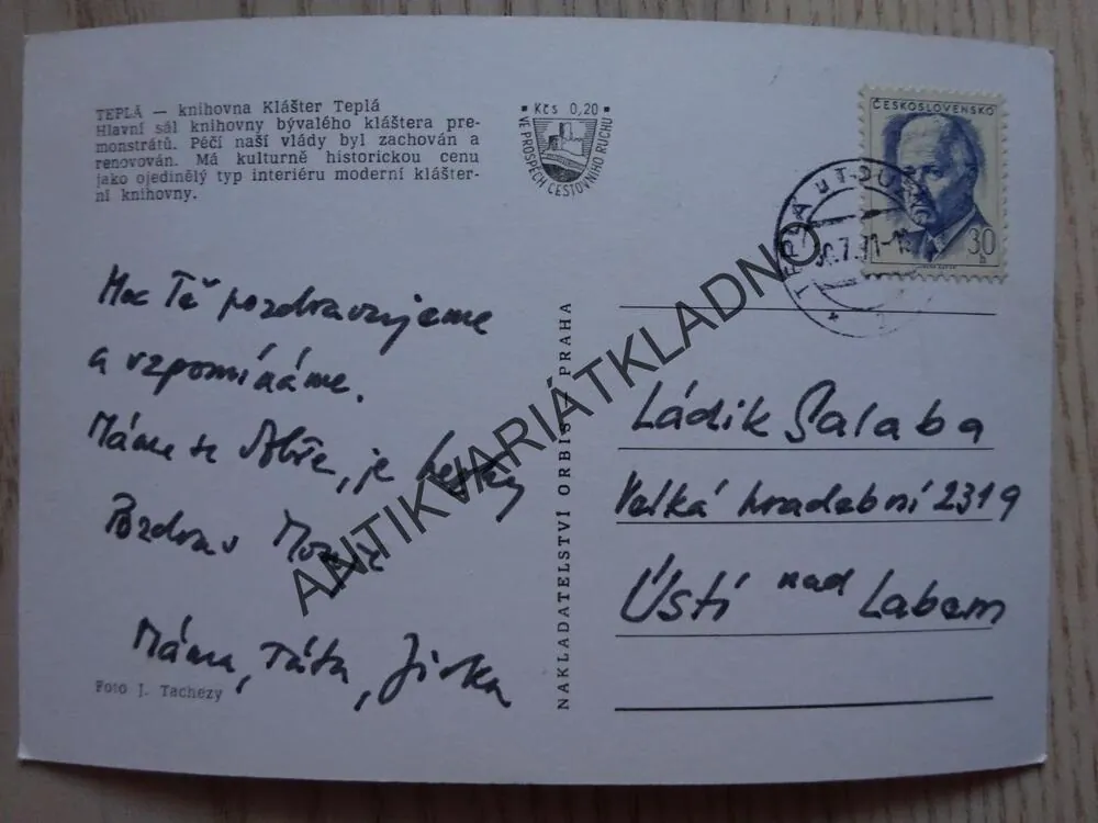 TEPLÁ, KNIHOVNA KLÁŠTĚR TEPLÁ, OKRES CHEB, 1971