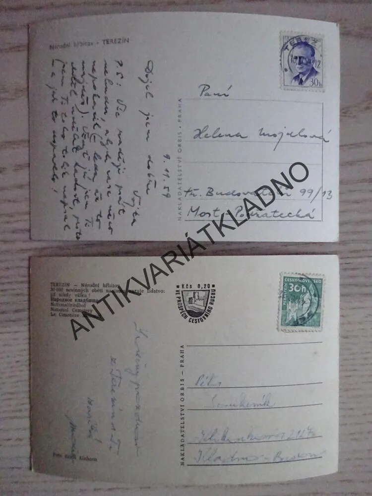 TEREZÍN, NÁRODNÍ HŘBITOV, 1959, OKRES LITOMĚŘICE, 2 KUSY