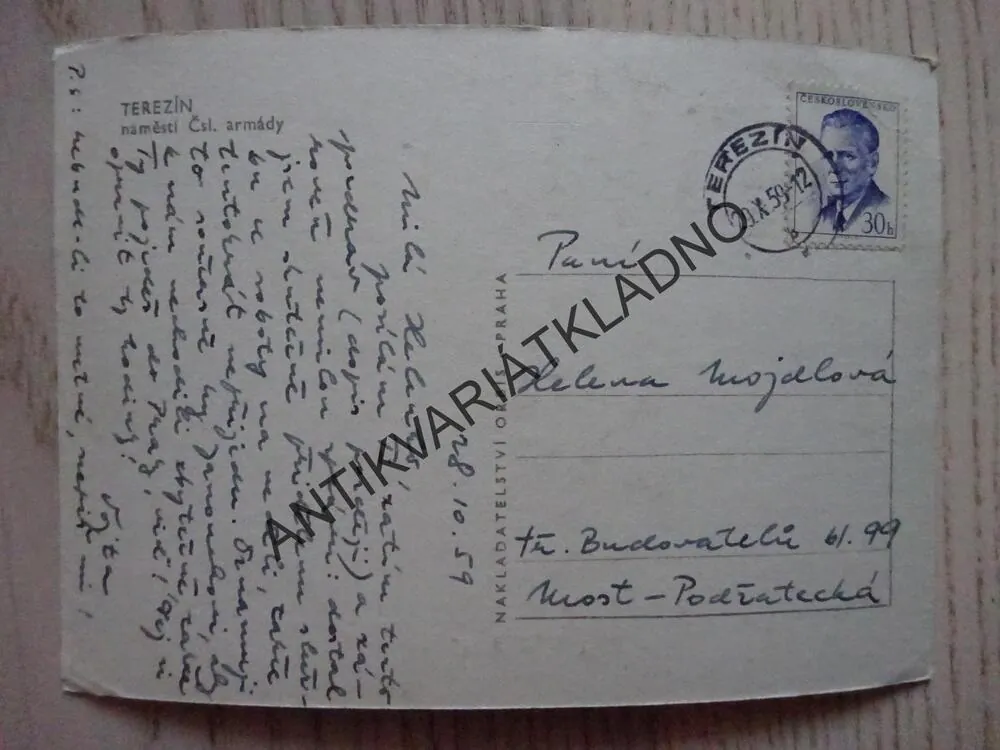 TEREZÍN, NÁMĚSTÍ ČESKOSLOVENSKÉ ARMÁDY, 1959, OKRES LITOMĚŘICE