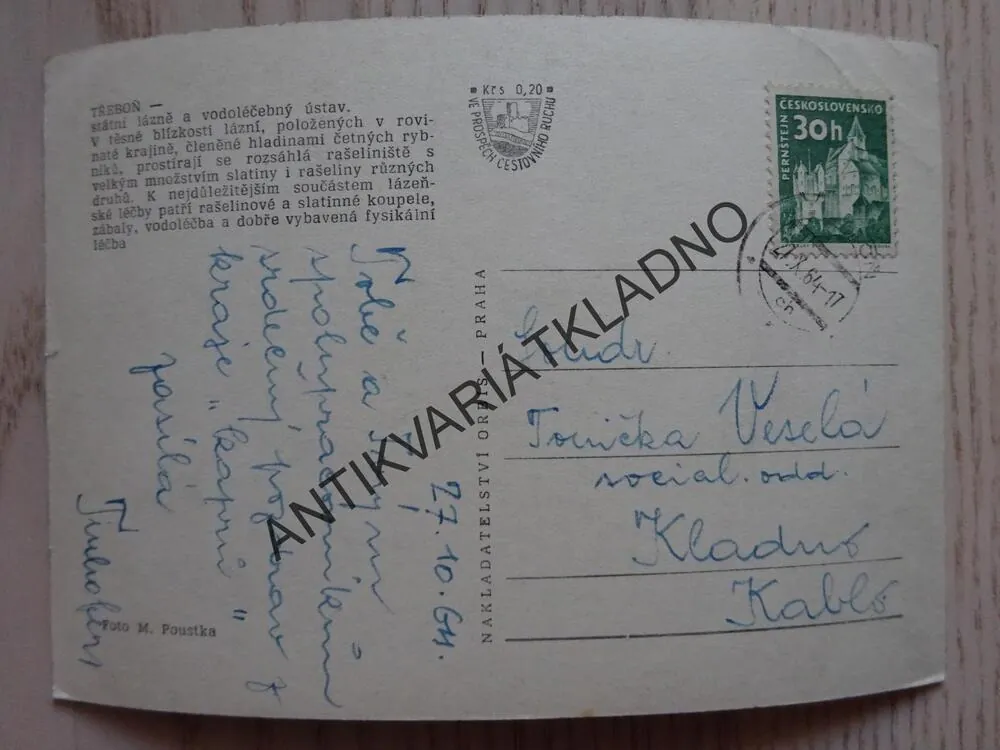 TŘEBOŇ, STÁTNÍ LÁZNĚ A VODOLÉČEBNÝ ÚSTAV, 1964, OKRES JIDŘICHŮV HRADEC