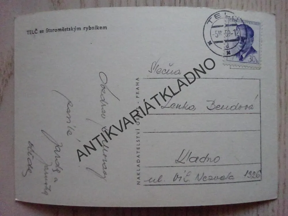 TELČ, STAROMĚSTSKÝ RYBNÍK, 1959, OKRES JIHLAVA
