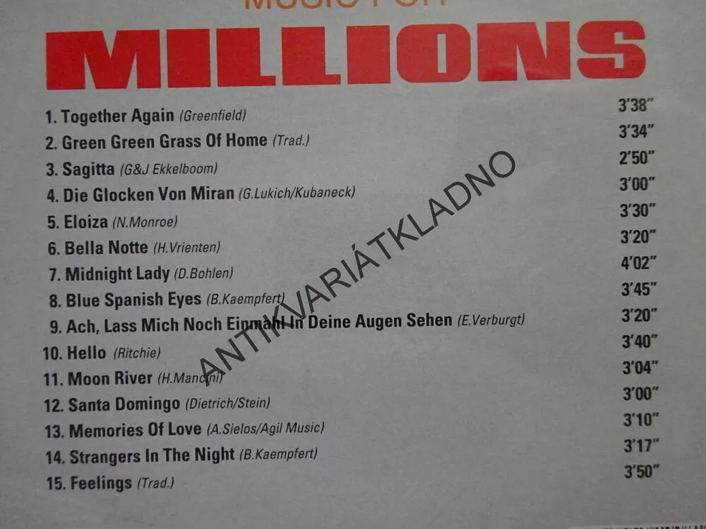MUSIC FOR MILLIONS, 5X CD HUDBA