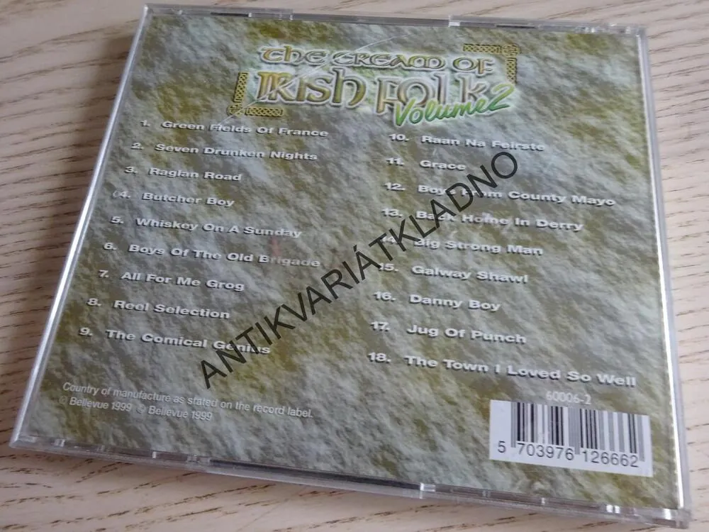 THE CREAM OF IRISH FOLK VOL. 2, CD HUDBA