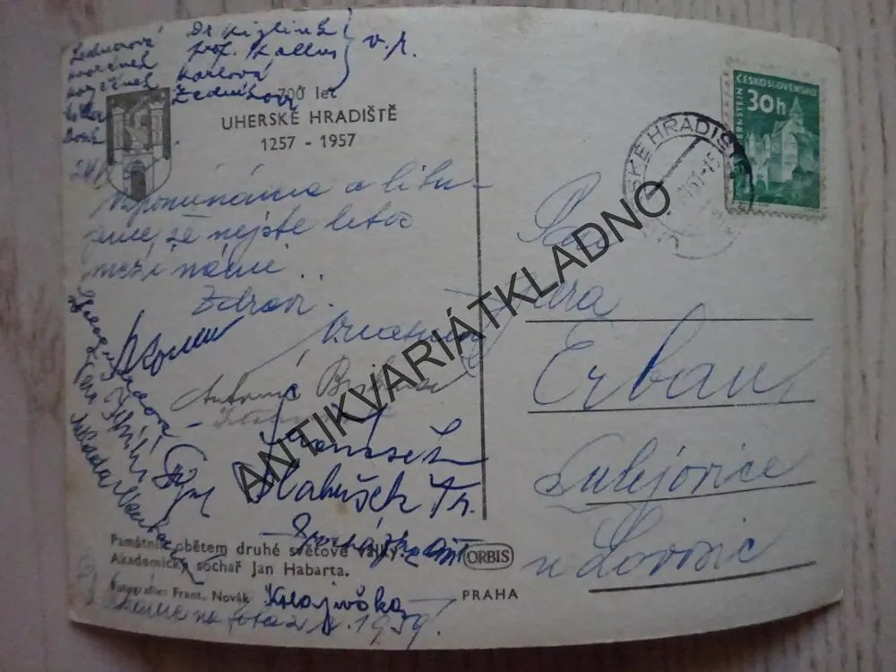 UHERSKÉ HRADIŠTĚ, PAMÁTNÍK OBĚTEM DRUHÉ SVĚTOVÉ VÁLKY, JAN HABARTA, 1961