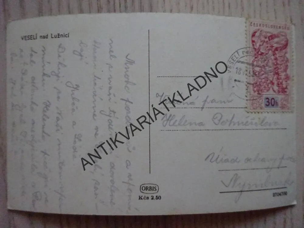 VESELÍ NAD LUŽNICÍ, 1958, OKRES TÁBOR