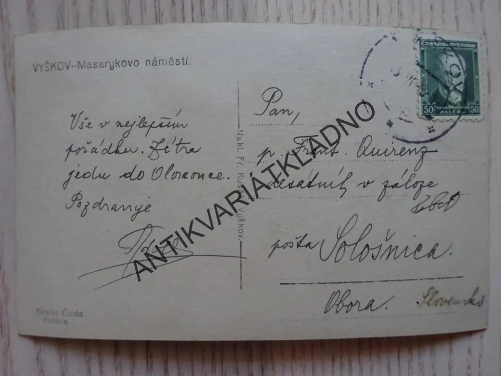 VYŠKOV, MASARYKOVO NÁMĚSTÍ