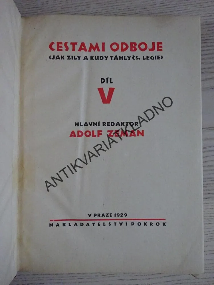CESTAMI ODBOJE V, ADOLF ZEMAN, 1929, **an