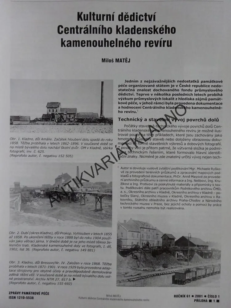 KULTURNÍ DĚDICTVÍ CENTRÁLNÍHO KLADENSKÉHO KAMENOUHELNÉHO REVÍRU, MILOŠ MATĚJ, **an