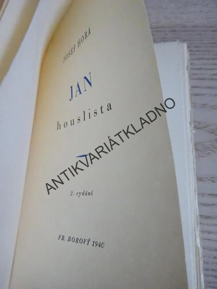 JAN HOUSLISTA, JOSEF HORA, **an