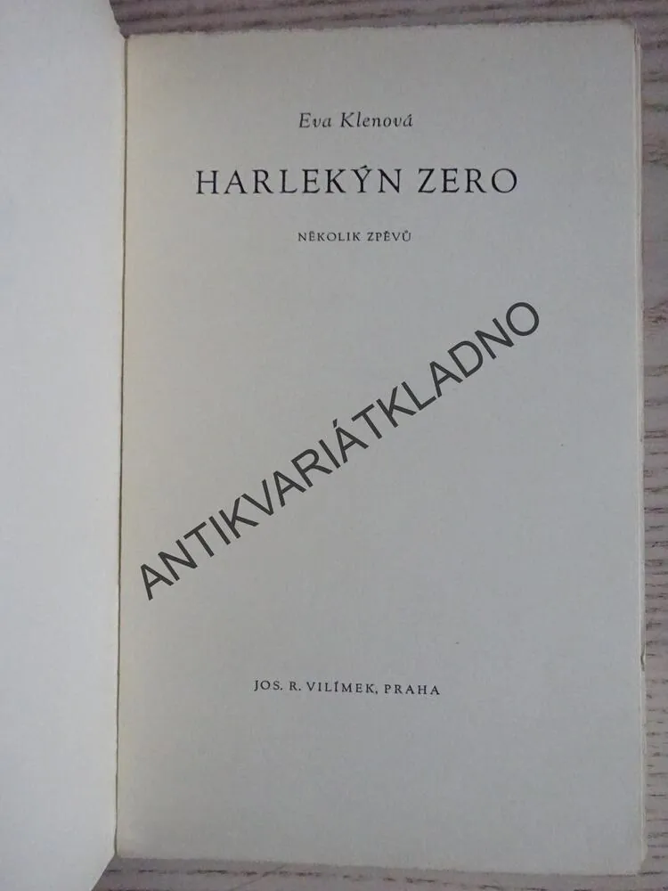 HARLEKÝN ZERO, EVA KLENOVÁ, **an