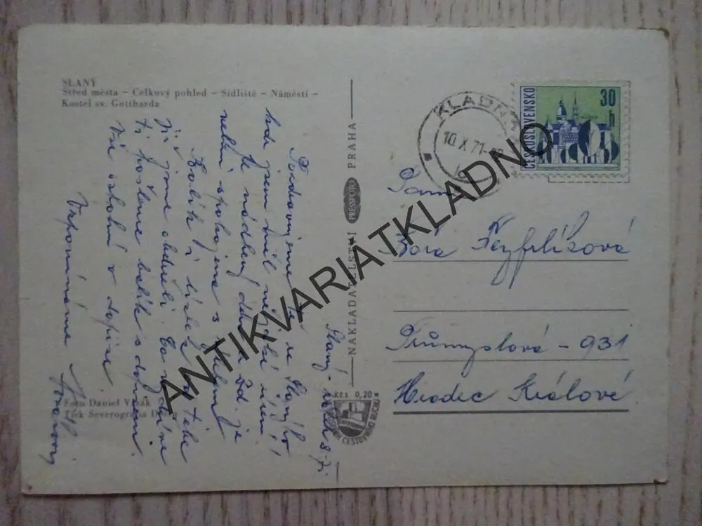 SLANÝ, KOSTEL SV. GOTHARDA, NÁMĚSTÍ, 1971, OKRES KLADNO