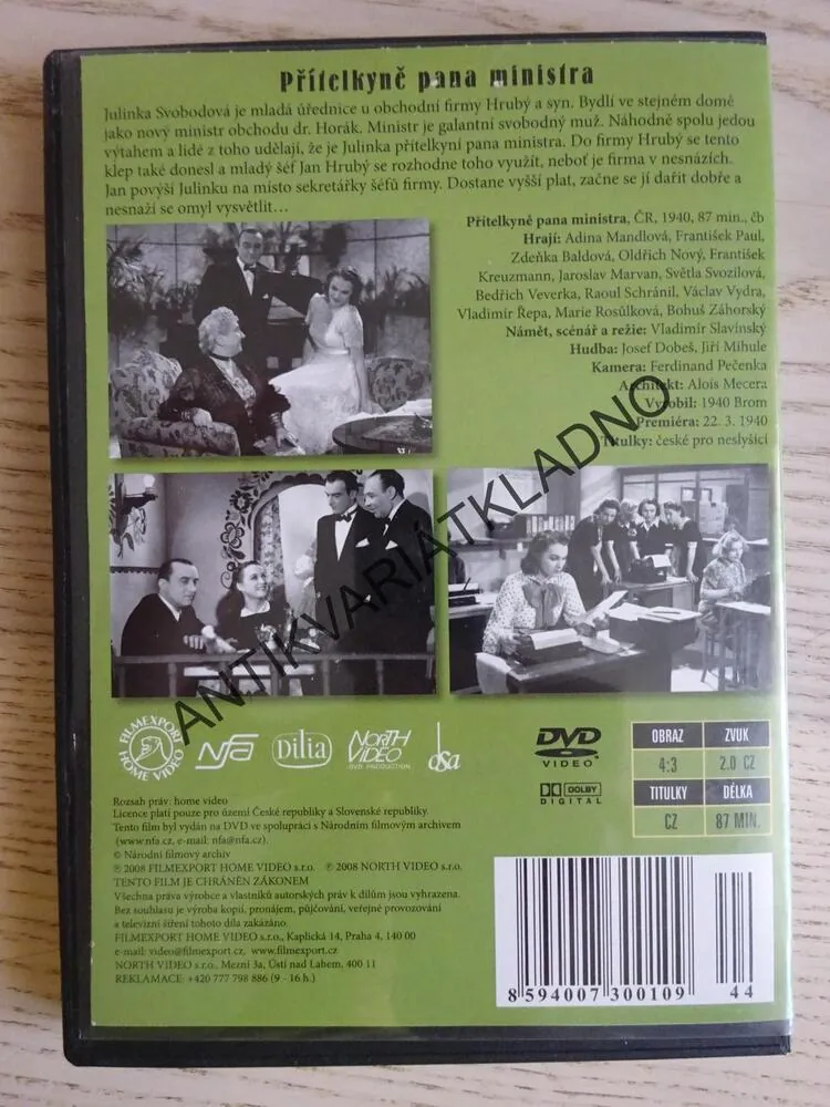 PŘÍTELKYNĚ PANA MINISTRA, OLDŘICH NOVÝ, DVD FILM