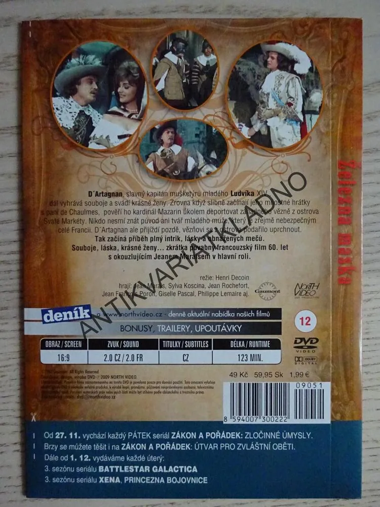 ŽELEZNÁ MASKA, DVD FILM