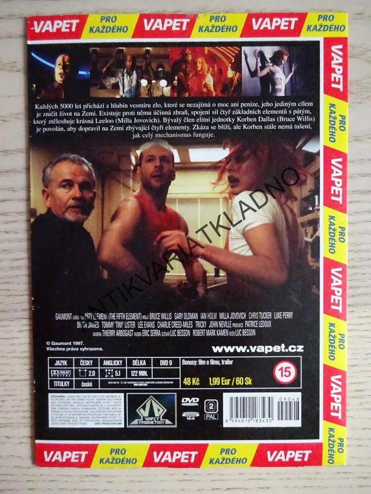PÁTÝ ELEMENT, DVD FILM