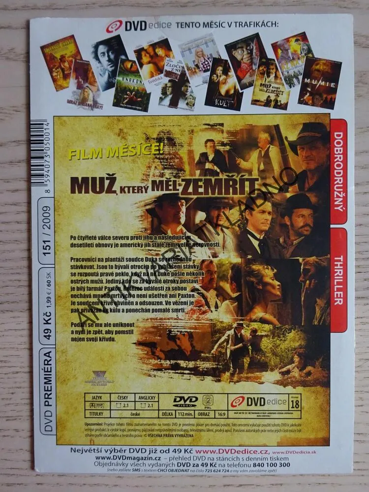 MUŽ, KTERÝ MĚL ZEMŘÍT, DVD FILM
