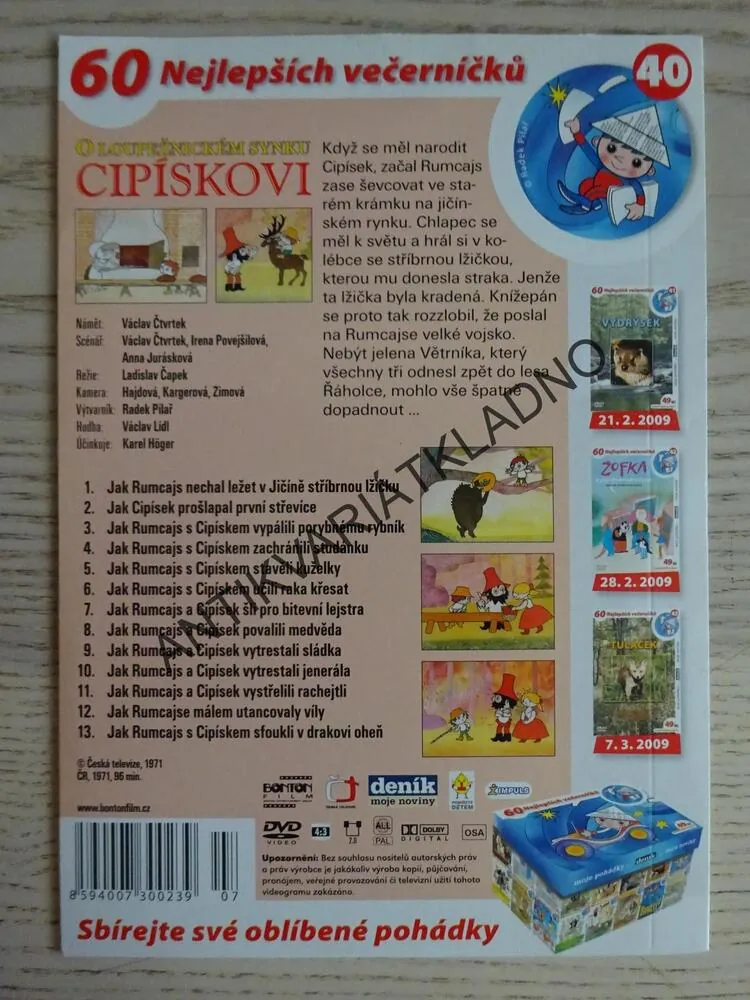 O LOUPEŽNICKÉM SYNKU CIPÍSKOVI, DVD FILM