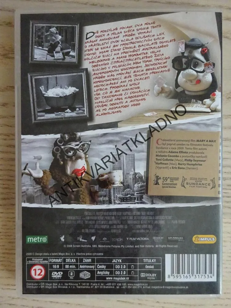 MARY A MAX, DVD FILM