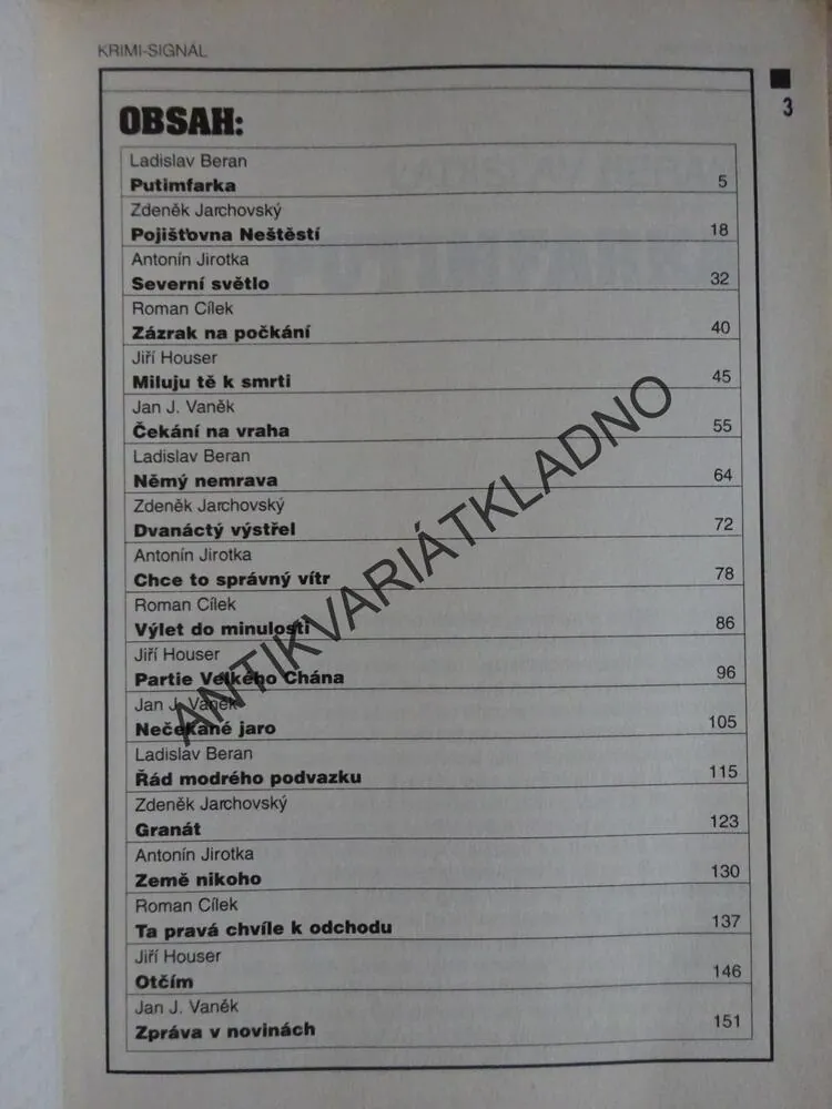 MILUJU TĚ K SMRTI A DALŠÍ KRIMINÁLNÍ PŘÍBĚHY, **an