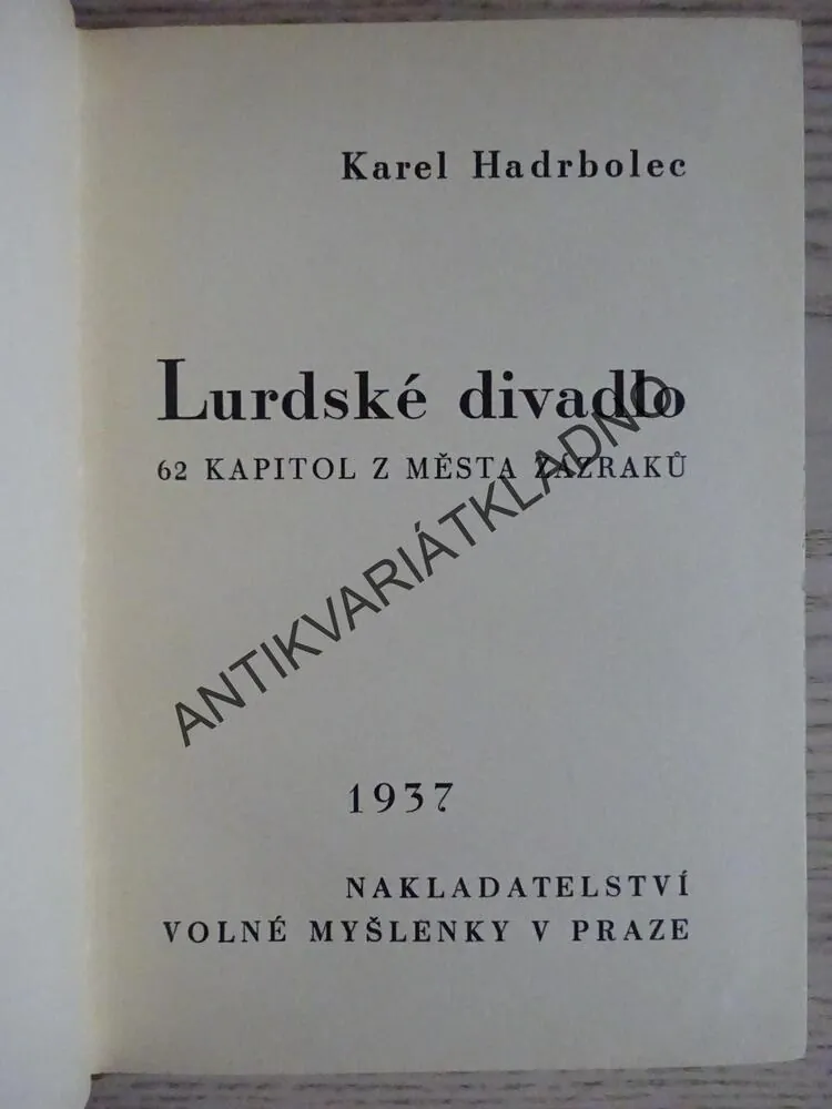 LURDSKÉ DIVADLO, K. HADRBOLEC, **an