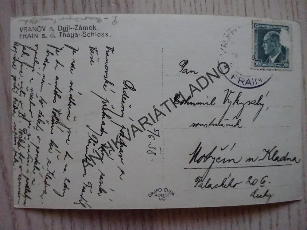 VRANOV, 1938, OKRES ZNOJMO