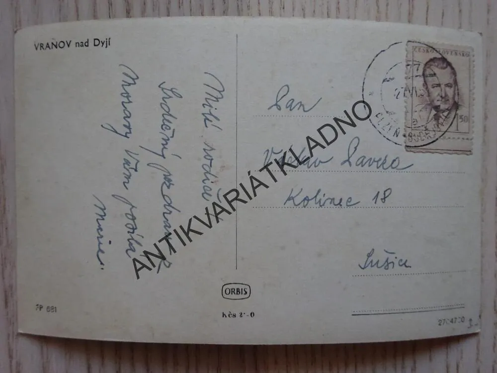 VRANOV, 1951, OKRES ZNOJMO
