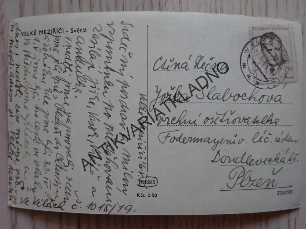 VELKÉ MEZIŘÍČÍ, SVĚTLÁ, 1951, OKRES ŽĎÁR NAD SÁZAVOU